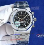 HBF Audemars Piguet Royal Oak Chronograph Black Face Stainless Steel 7750 Replica Watch 
